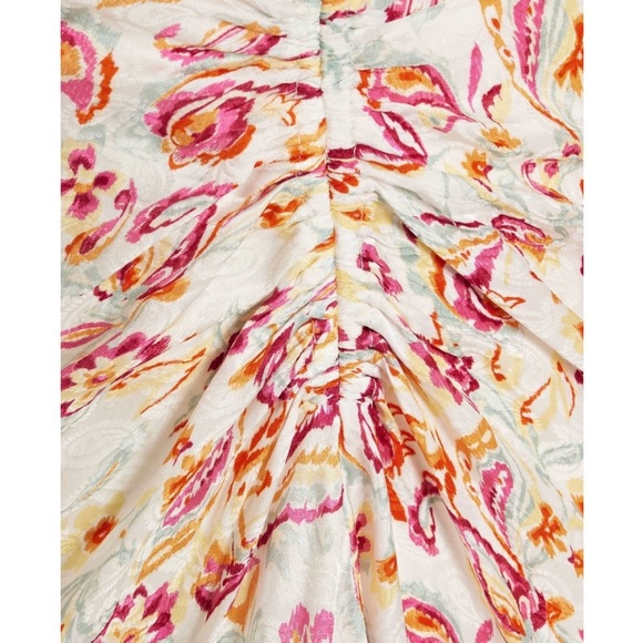 ISABEL MARANT Ruched printed satin-jacquard midi dress NEW - Picture 5 of 9